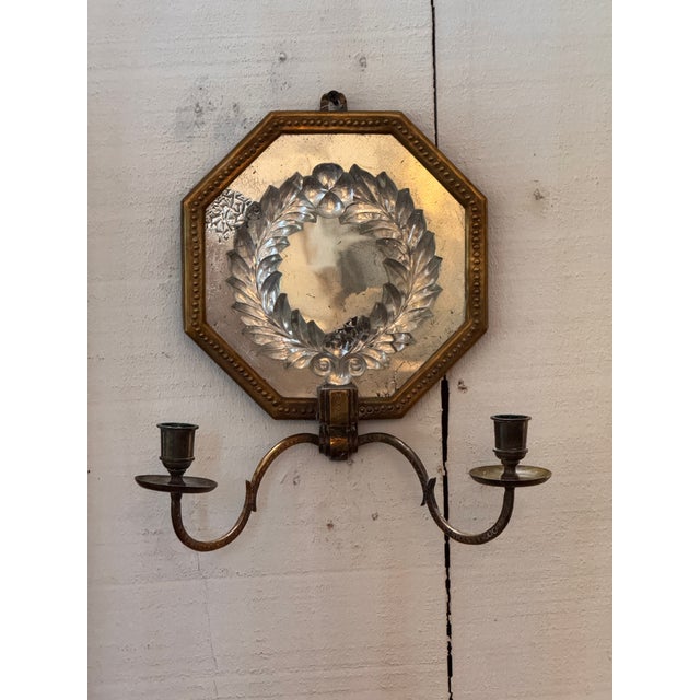 Pair of 19th Century French Mirrored Sconces For Sale - Image 6 of 7