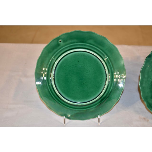 Ceramic Pair of 19th Century English Majolica Leaf Plates For Sale - Image 7 of 7