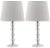 Contemporary Stacked Crystal Ball Lamp in Clear & White - a Pair For Sale In Philadelphia - Image 6 of 6