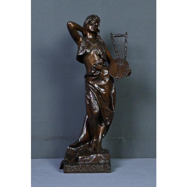 E. Villanis, Bohemian Woman, Late 19th Century, Bronze For Sale - Image 14 of 18