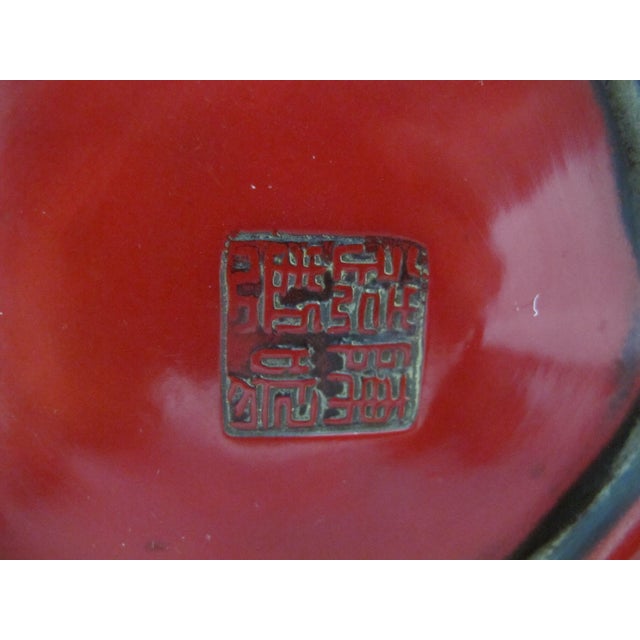 Chinese Red Lacquer Tree Trunk Branch Handle Squirrel Finial Lid Teapot For Sale - Image 12 of 15