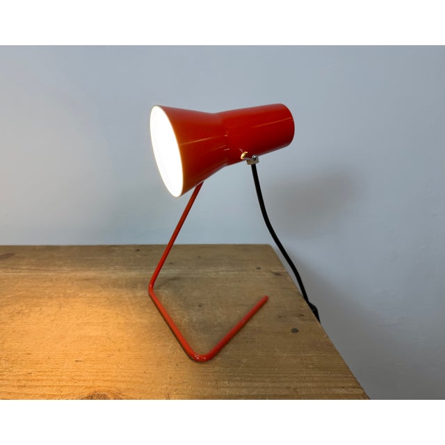 Vintage Red Table Lamp by Josef Hurka for Drupol, 1960s For Sale - Image 18 of 18