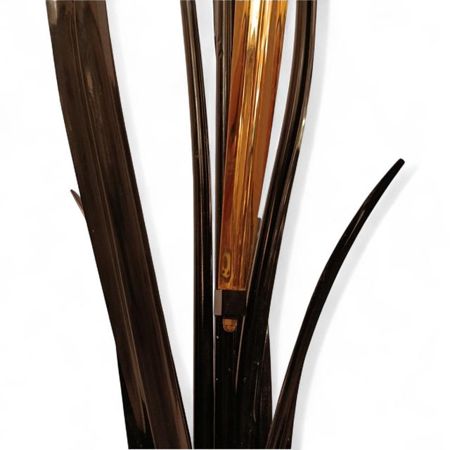 Gold Art Deco Floor Lamp with Golden Leaves For Sale - Image 8 of 10