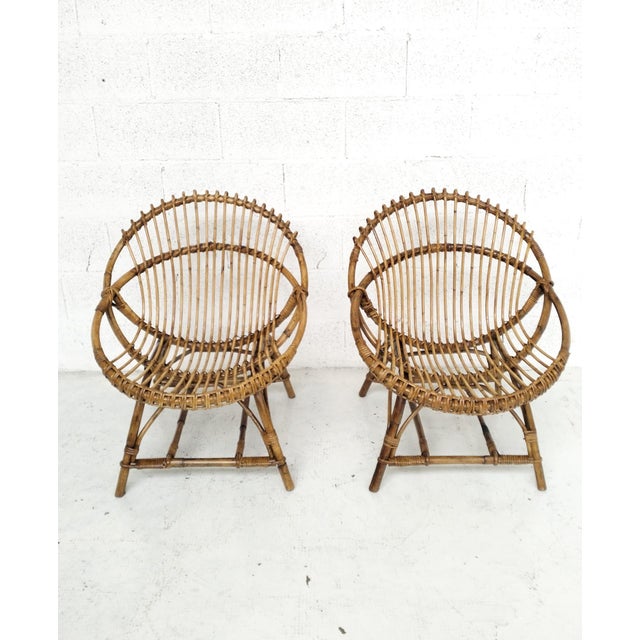 Set of Wicker Egg Chairs, 1990s For Sale - Image 4 of 15