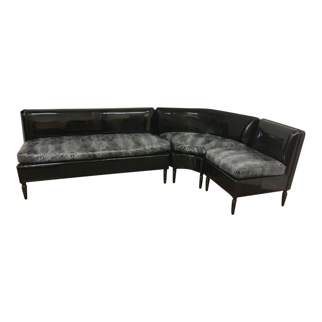 Leathercraft Embossed Alligator Print Sectional Sofa Chairish
