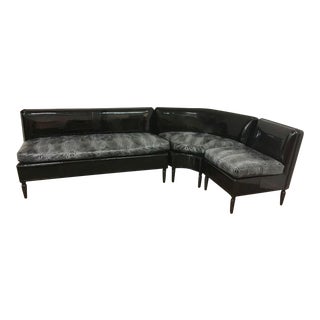 Leathercraft Embossed Alligator Print Sectional Sofa For Sale