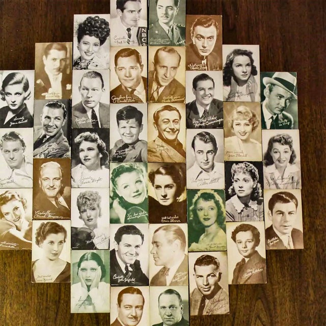 Mid-Century Modern 1930’s-1950’s Collection of 95 Vintage Movie Star Penny Arcade or Exhibit Trading Cards Wall Decor For Sale - Image 3 of 12