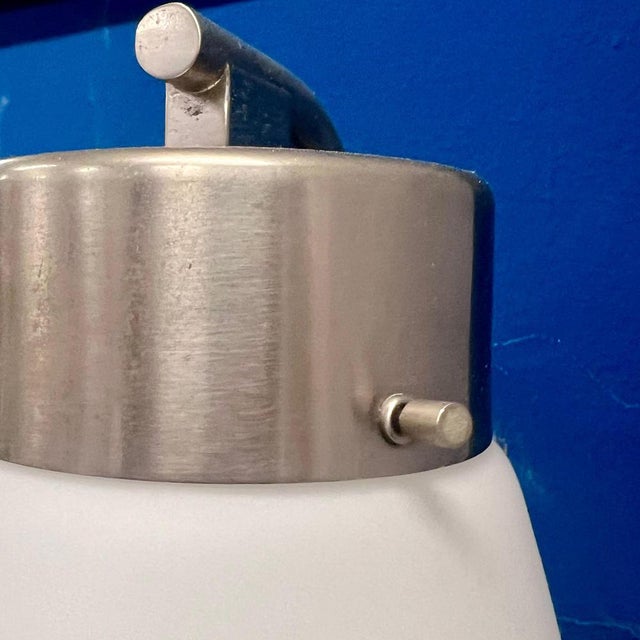 White Large Wall Light in Satin Glass from Stilnovo, 1960s For Sale - Image 8 of 13