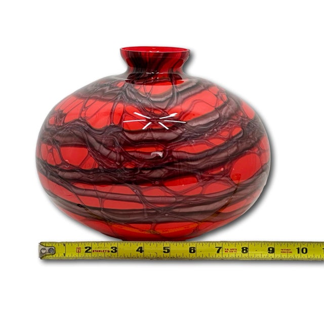 Unusual Large Size Antique Art Deco Czechoslovakian Hand Blown Art Glass Vase by Kralik - Circa 1920s For Sale - Image 17 of 18