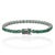 This elegant 9.18 carat emerald tennis bracelet is crafted in 925 sterling silver and features 40 round cut emeralds in a...