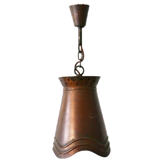 German Copper Ceiling Lamp, 1950s For Sale