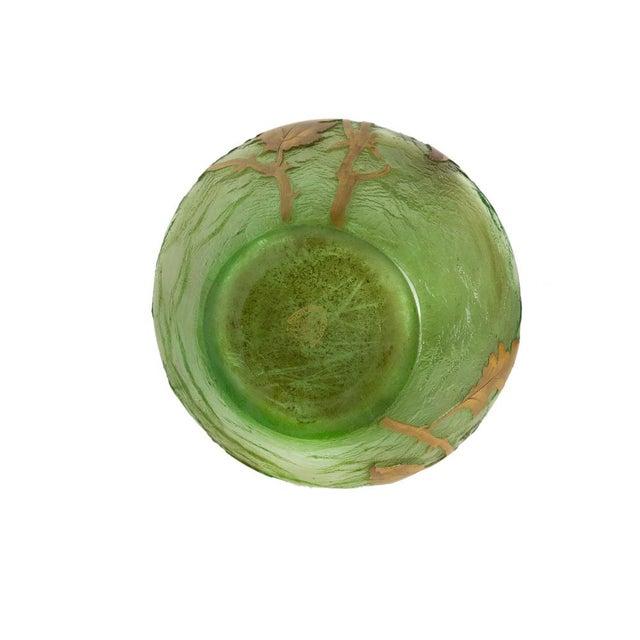 Glass Art Nouveau Green Glass Vase by Mont Joye, France, 1890s For Sale - Image 7 of 9