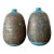 Vintage Glazed Ceramic Scored Vases - A Pair For Sale