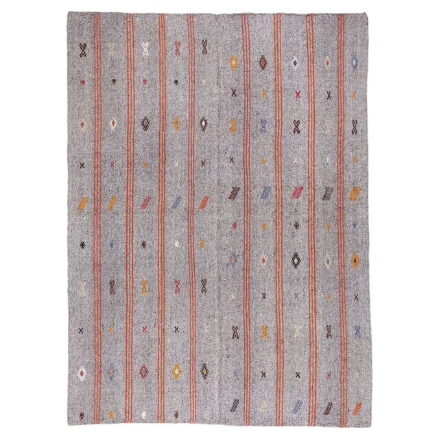 Mid-Century Handmade Tribal Pala Kelim Rug, 1960s For Sale