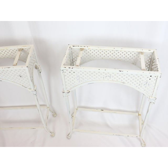 Vintage Art Deco Inspired Metal Window Planters - A Pair For Sale In Chicago - Image 6 of 12