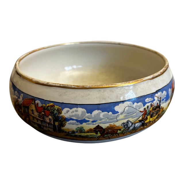 Vintage Falcon Ware Ceramic Bowl "Coaching Days" For Sale