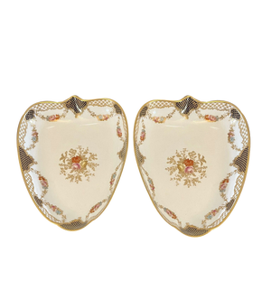 Antique Edwardian Hand-Painted Wedgwood Dishes, 1900, Set of 2