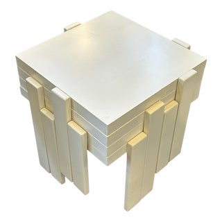 Nesting Tables in Cream Wood from Gianfranco Frattini, Italy, 1960s, Set of 4 For Sale