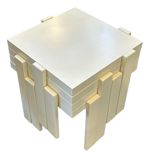 Nesting Tables in Cream Wood from Gianfranco Frattini, Italy, 1960s, Set of 4