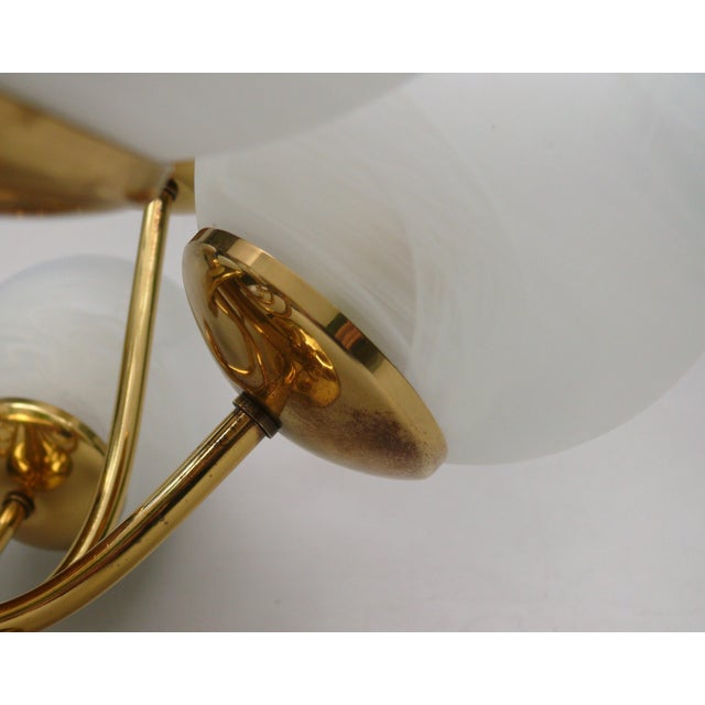 Ceiling Light in Brass & Satin Glass, Germany, 1970s For Sale - Image 15 of 18
