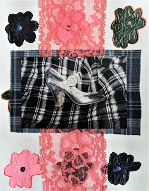 "I Wanted" Contemporary Mixed-Media Floral Fashion Collage by Frances Sousa