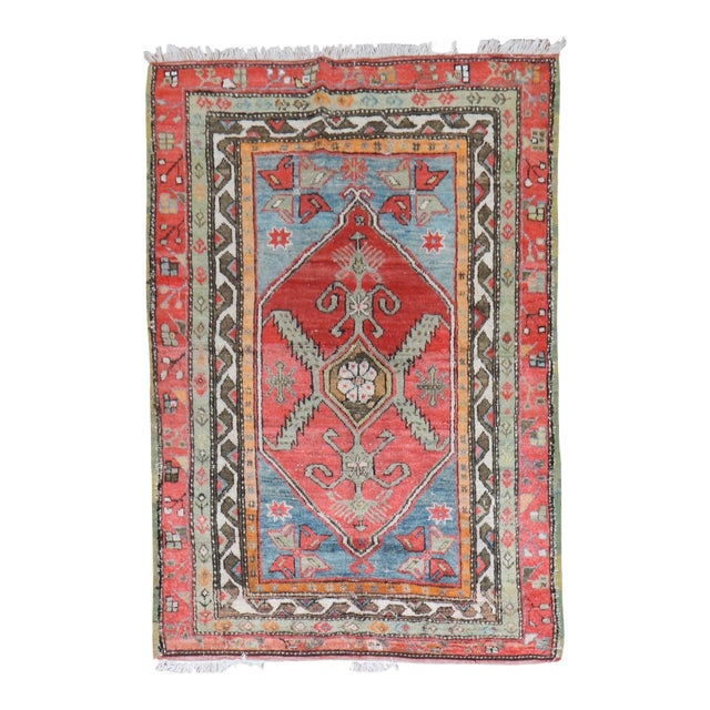 Antique Zabihi Collection Anatolian Small Rug - 3'3" x 4'10" For Sale