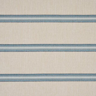 Schumacher Garden Stripe Indoor/Outdoor Fabric in Blue For Sale