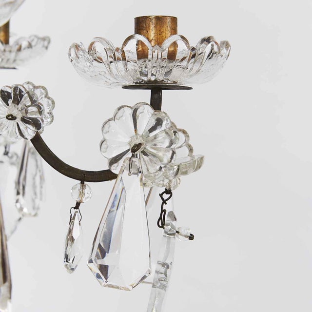 Brass and Crystal Candle Chandelier, 19th Century For Sale - Image 3 of 6