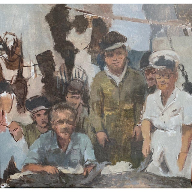 Figurative "Far at Sea" Original Nautical Oil Painting by Michelle Farro For Sale - Image 3 of 3