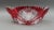 Bohemian Czech Ruby Red Sawtooth Rim Cut To Clear Crystal Centerpiece Bowl. Measures approximately 11 3/4" long, 7 1/2"...