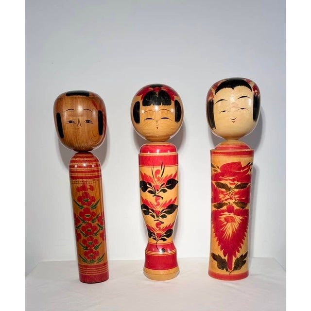20th Century Traditional Monumental Kokeshi Dolls, Tōhoku, Japan, Set of 3 For Sale - Image 3 of 18