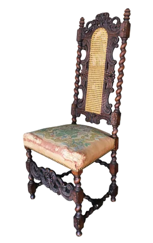 Victorian Hand Carved Oak Gothic Revival Side Throne Chair