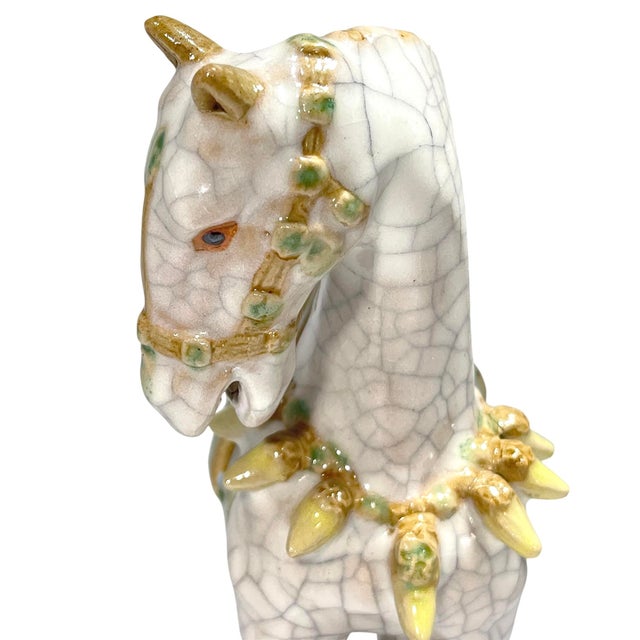 Mid Century Chinese Ceramic War Horse For Sale - Image 4 of 9