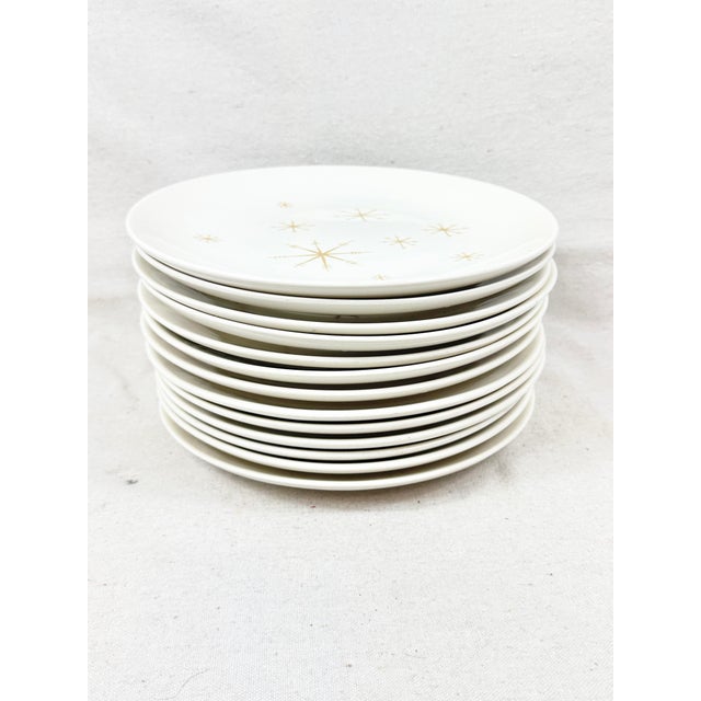 Mid-Century Modern Vintage MCM Royal China “Star Glow” Dinner Plates-Set of 13 For Sale - Image 3 of 9