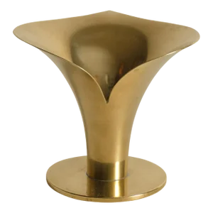 Art Deco Brass Calla Lily Candleholder by Carl-Einar Borgström for Ystad-Metall, 1939