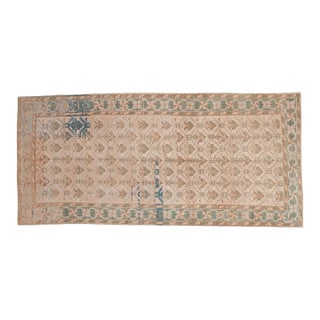Vintage Distressed Oushak Rug Runner - 4'11" x 10'5" For Sale
