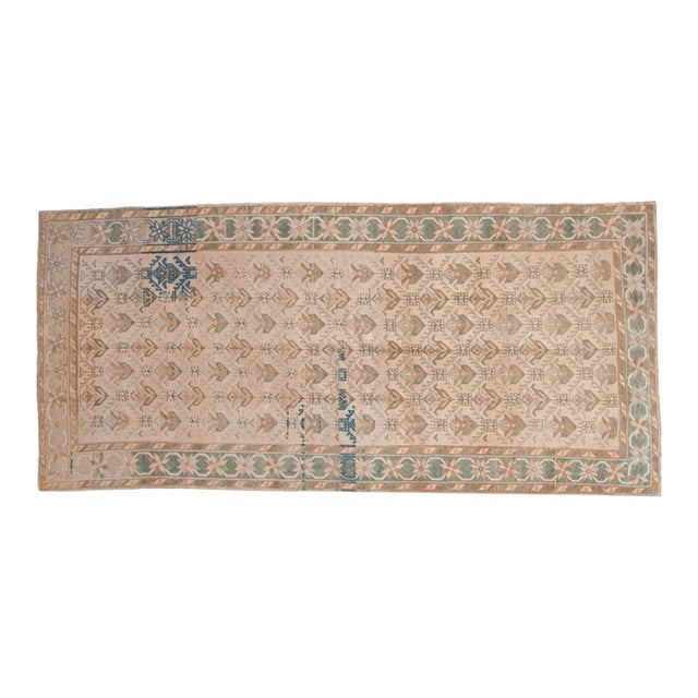 Vintage Distressed Oushak Rug Runner - 4'11" x 10'5" For Sale
