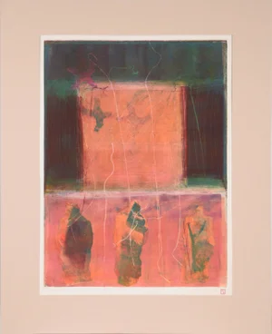 1980s "Land of Dreams" Monoprint by Karen Pugay