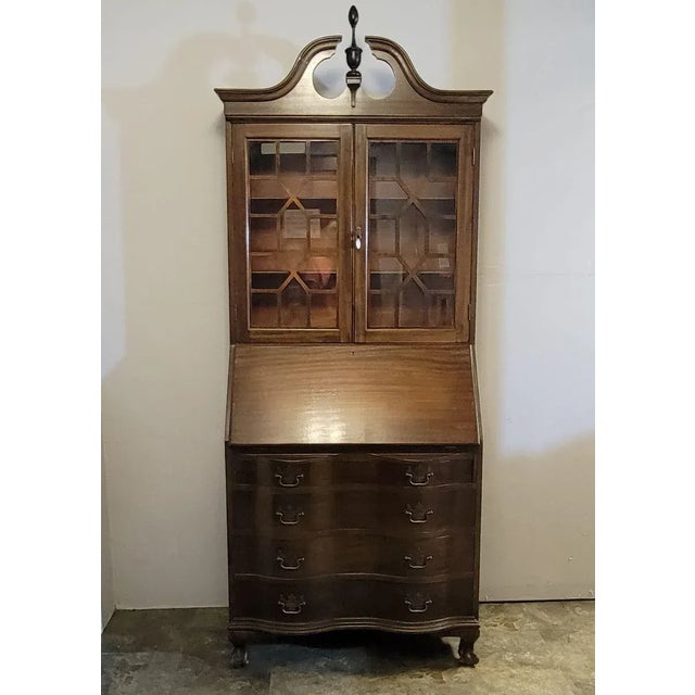 English Antique North-Western American Chippendale Mahogany Secretary For Sale - Image 3 of 12