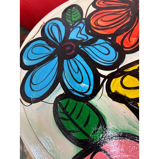 Peter Keil 1970s Original Peter Keil Flowers Table Abstract Painting For Sale - Image 4 of 7
