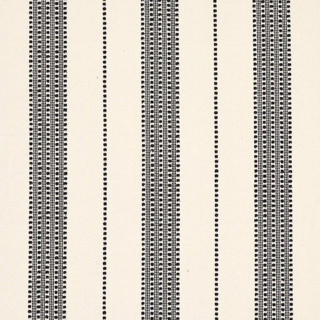 Sample - Schumacher Lubeck Stripe Fabric in Black For Sale