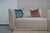 Cream L-Shaped Sectional Sofa with Gold Base and Velvet Cushions from Kabinet For Sale - Image 9 of 11