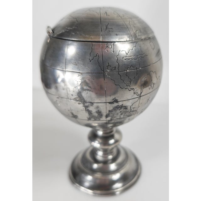 Early 20th Century Chinese Pewter Globe Form Tea Caddy For Sale - Image 14 of 18