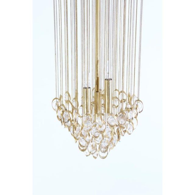 Gold Large Mid-Century Modern Murano Glass Chandelier, Italy, 1960s For Sale - Image 8 of 9