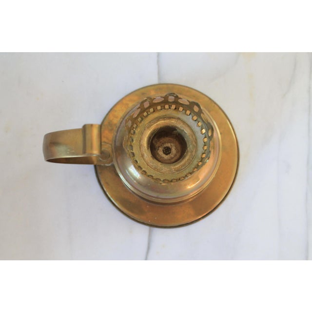 Metal Vintage Brass Candle Holder For Sale - Image 7 of 10