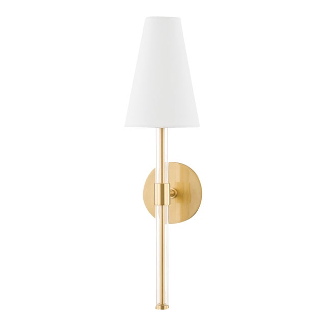 Mitzi Janelle 1-Light Wall Sconce, Aged Brass For Sale