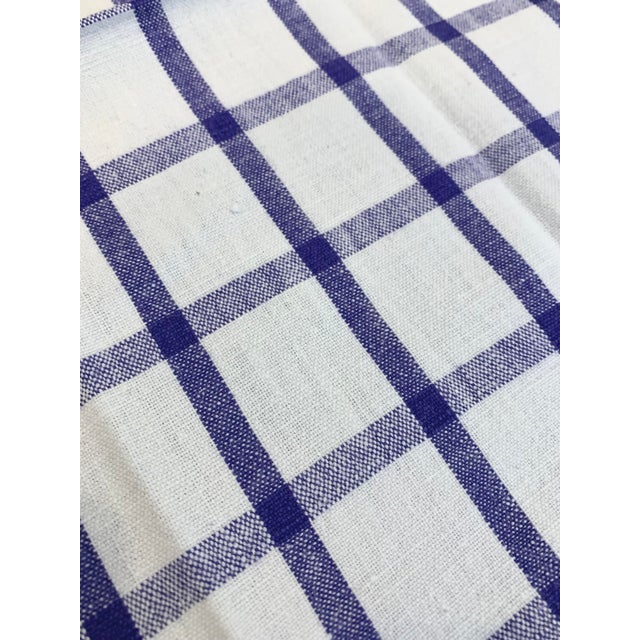 Classic dark royal blue on white windowpane check 100% cotton napkins, with a texture that could pass for linen. Total of...