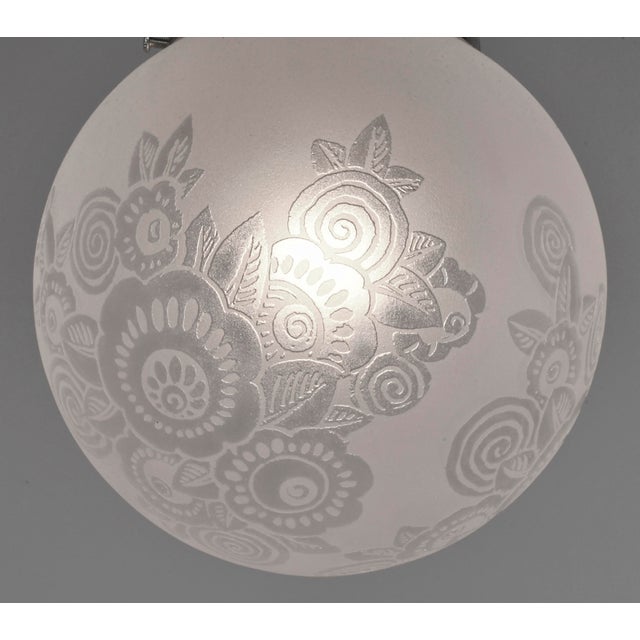 Silver 1930s French Art Deco Pendant Light by Leune For Sale - Image 8 of 16