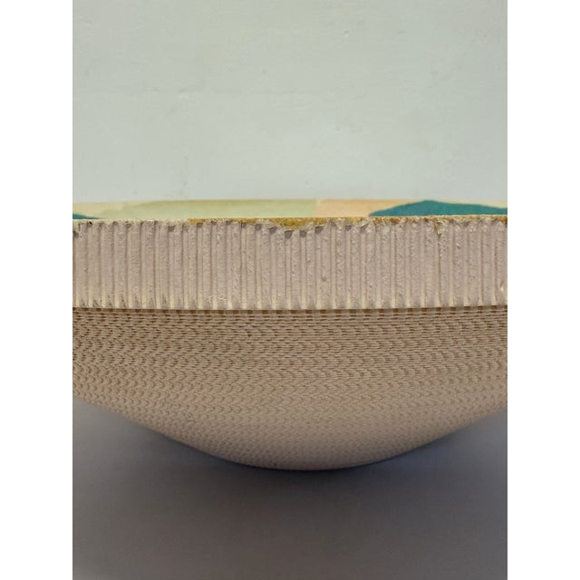 Paper Mid-90s Corrugated Cardboard Bowl With Camo Design For Sale - Image 7 of 12