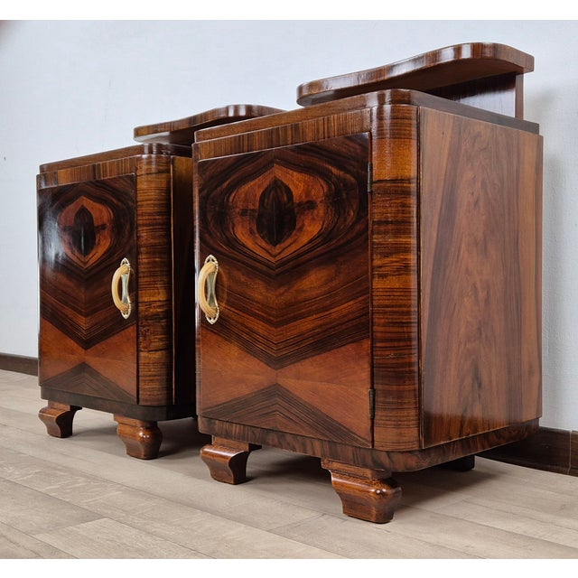Metal Venetian Art Deco Nightstands, 1939, Set of 2 For Sale - Image 7 of 18